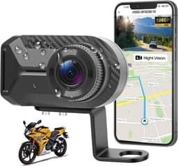 SnelShoppen - CAMECHO Mini Motorfiets Dashcam 1080P IP66 Waterdicht Voorzijde Camera zonder Display, 110° Groothoek Nachtzicht, WiFi App, Loopopname, — thumbnail 1