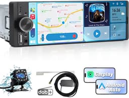 Cestovet 1DIN DAB+ Autoradio - 6.36 inch scherm - met Draadloze Carplay & Android Auto DAB+ - BT 5.2 - USB/USB-C + Achteruitrijcamera — thumbnail 1