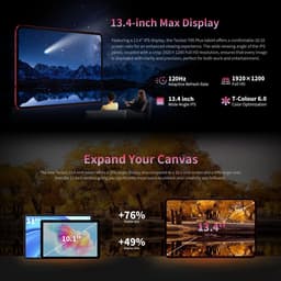SnelShoppen - 13.4 Inch Gaming Tablet met 120Hz Display, 20GB RAM, 128GB ROM (8TB TF), Helio G99, 4G LTE Dual SIM, 10000mAh Batterij, GPS, Widevine L1 — thumbnail 2
