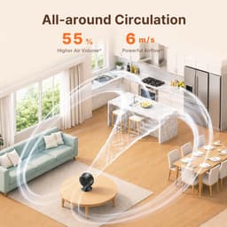 VHV - Tafelventilator - Oplaadbare Bureauventilator 4000 mAh - Stille Luchtcirculator met 7 Standen - Kantoor & Slaapkamer - Zwart — thumbnail 3