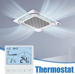 Intelligente thermostaat - Klimaatregelaar - Energie besparen - Nauwkeurig LCD-display - 86 x 86 cm - Wit — thumbnail 5