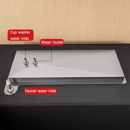 Inbouw Glaswasser - Bekerreiniger Kraan - Snel Glazen Spoelen - Efficiënte Reiniging - 39.5x37.5cm - Zilver — thumbnail 3