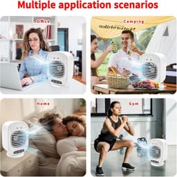 Mini-airconditioning, draagbaar, 280 ml, koelventilator met 3 standen ijsnevel & 4D stille technologie, type C oplaadbaar, 3 seconden snelle koeling voor kantoor, slaapkamer — thumbnail 4