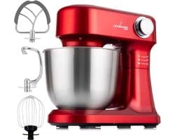 Keukenmachine - Keukenrobot Mixer - Bakken en Koken - Krachtige 1500W Motor - 5L Kom - Rood