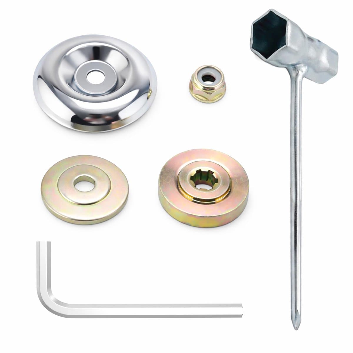Dailygoods- Moeren Universeel - 6 Stuks - Adapter voor Bosmaaier - Slijtvast Metaal - Corrosiebestendig - Duurzaam en Betrouwbaar - Bevestigingsset — afbeelding 1