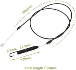 Dailygoods- Bowden-kabel 1 st - Compatibel met Jonsered LT 2320 CMA2 - Husqvarna TC142/TC 142 T - OE-nummers 583591701/532 44 76-66 - Eenvoudige installatie - Verbeterde prestaties - Maaiertrekker — thumbnail 5