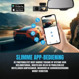 QORA® Dashcam voor Auto Voor en Achter - Dashcam - Zwart - 4cm x 13cm x 4cm — thumbnail 4
