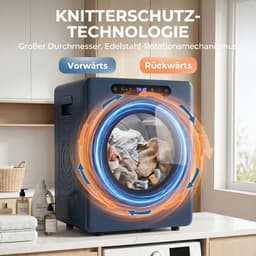 Sogiol® wasdroger - Luchtafvoerdroger 5 kg - 1000 W compacte vrijstaande wasdroger met voorlader - roestvrijstalen trommel - timer - blauw — thumbnail 4