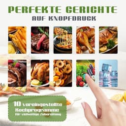Heteluchtfriteuse Dubbele Kamer - Airfryer XXL - Gezond Koken - Twee Aparte Manden - 9 Liter Totaal - Zwart — thumbnail 4