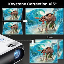 LNMsolutions® Mini Beamer - Beamer - Projector - Wit /Zwart - 21cm x 18cm x 10cm — thumbnail 4