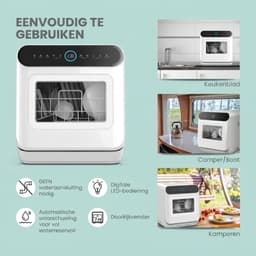 JCP® Mini Vaatwasser - Campinggebruik - Tafelvaatwasser - Wit - 44cm x 42cm x 47cm — thumbnail 3