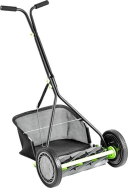 Kooimaaier – Handgrasmaaier – Spindelmaaier – Grasmaaier – Gazonsnijder – 9 Messen – 40,6 cm Maaibreedte – Opvangmand 35 Liter – Zwart — thumbnail 1