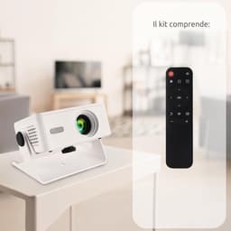 SnelShoppen - Draagbare Mini Beamer 150 ANSI Lumen | HD Projector 720p met Android 13, Auto Focus, WiFi Dual Band en App Streaming voor Feest, Camping — thumbnail 3
