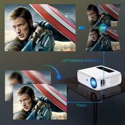 1080p Full HD beamer, 10.000L thuisbioscoop, videobeamer met 150.000 uur, ondersteunt 4K 350'' display multimedia beamer voor smartphone/pc/laptop/PS4/tv-stick/EXCEL/PPT — thumbnail 3