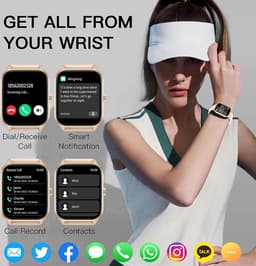 Fairweather Smartwatch Pro – Heren & Dames – HD – Stappenteller – Slaapmeter – hartslagmeter – Geschikt voor iOS en Android - rose goud — thumbnail 5
