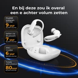 Golden Sound Sport Draadloze oordopjes - 80 uur batterijduur - Active Noise Cancelling - 45dB - Sport oordopjes - Oortjes draadloos - Bluetooth oortjes - Wit — thumbnail 4