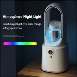 Staande Ventilator - Bladloze Koeler - Zomerse Koelte - Met Nachtlampje - 33cm Hoog - One Color — thumbnail 2