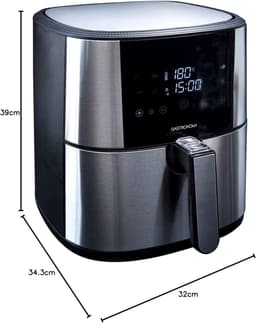 Heteluchtfriteuse - Airfryer Frituurpan - Gezond Koken - XXL Capaciteit - 6 Liter - Zwart Roestvrijstaal — thumbnail 2