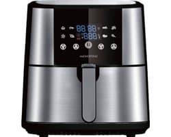 Heteluchtfriteuse - Airfryer Frituurpan - Gezond Koken - XXL Capaciteit - 6 Liter - Zwart Roestvrijstaal