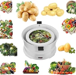 Elektrische Aardappelschiller - Automatische Groenteschiller - Snel Salade Bereiden - Eén Druk Op De Knop - 1 kg Capaciteit - Wit — thumbnail 5
