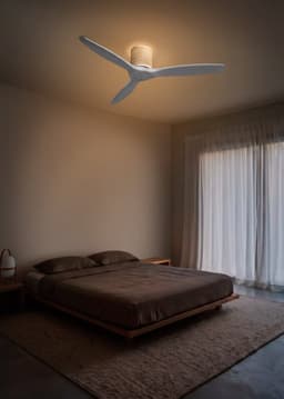 CREATE - Plafondventilator stil 40W (Ø132cm) - Sfeerlicht LED - Afstandsbediening - 6 snelheden - Programmeerbaar - WIND CALM CUSTOM RATTAN — thumbnail 1