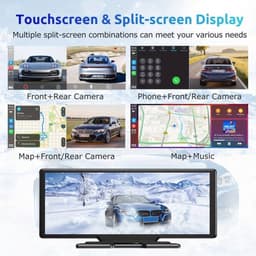 Dashcam – Auto Camera – Multimediasysteem – Recorder – Achteruitrijcamera – 10,26 Inch IPS Touchscreen – 4K Voorcamera & 1080p Achtercamera – Draadloze CarPlay & Android Auto – 64GB Geheugenkaart — thumbnail 2