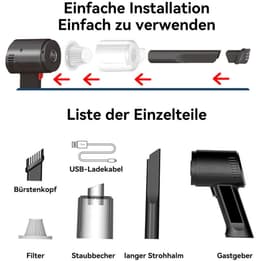Handstofzuiger, 120W draadloze handstofzuiger, 9000P, stofzuiger met 1500mAh accu, tafelstofzuiger, draadloze stofzuiger, handstofzuiger geschikt voor auto's, huizen en keukens. — thumbnail 4