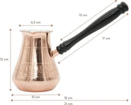 Cu29 BRIKI Serie - Miedziany Tygielek - 400 ml - Houten Handgreep - Handgemaakt — thumbnail 3
