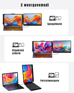 DnA® Professionele Portable Monitor - USB-C - 14 Inch - Draagbare Monitor - Portable Monitor Voor Laptop - Zwart - 2cm x 24cm x 24cm — thumbnail 2