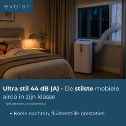 Evolar Mobiele Smart Airco - 12000 BTU - Ultra Stil - Koelen & Verwarmen - WiFi - App & Afstandsbediening - Airconditioner - met Afvoerslang - Slaapkamer, Woonkamer, Kantoor - EVO-PAC12CHW — thumbnail 3