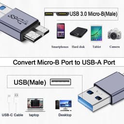 Dailygoods - USB 3.1 naar Micro B Adapter voor Externe Harde Schijf — thumbnail 3
