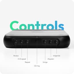 Premgoods draagbare CD Speler met Bluetooth - Portable discman - Met oortjes - Ingebouwde speaker - Walkman voor in auto - Radio - CD / CD-R / CD-RW - MP3 — thumbnail 2