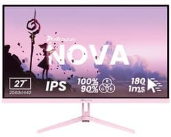 Arozzi Nova 27" Gaming Monitor - QHD IPS - 180Hz - Roze