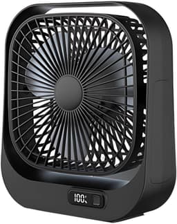 Tafelventilator - USB oplaadbare ventilator - Bureau ventilator usb - Bureau ventilator stil - Bureau ventilator - Ventilator met drie snelheden - Zwart - ABS — thumbnail 1