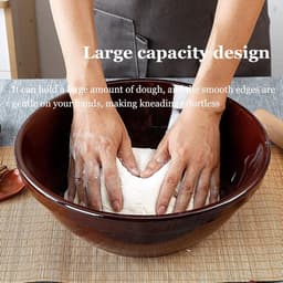 Kneedkom - Mengkom - Deeg Bereiden - Non-stick Coating - 5500ML - Bruin — thumbnail 2