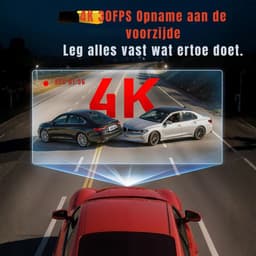 KAD® Dashcam - Full HD Dashcam met Nachtzicht - Voor- en Achtercamera met Nachtzicht - Zwart - 9cm x 4cm x 4cm — thumbnail 3