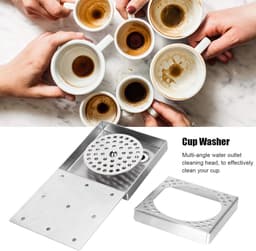 Glazenspoeler - Bekerwasmachine - Snelle Reiniging - Automatische Spoelfunctie - G1/2 Buitendraad - Zilver — thumbnail 3