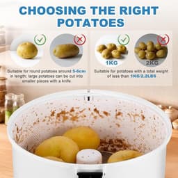 Elektrische Aardappelschilmachine - Automatische Schilmachine Groente - Snel Aardappels Schillen - 2-in-1 Functie Groentedroger - 1 kg Capaciteit - Wit — thumbnail 5