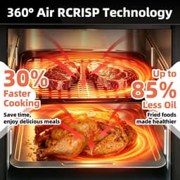 Heteluchtfriteuse Oven - Multifunctionele Airfryer - Gezond Koken - 8-in-1 Functies - 16 Liter XXL - Roestvrij Staal — thumbnail 4