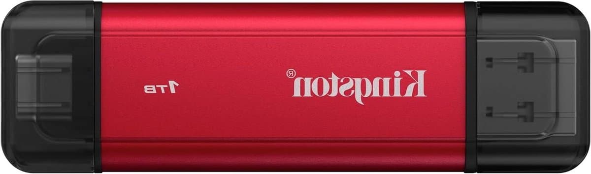 Draagbare SSD - Externe Opslag - Bestanden Overzetten - Dubbele USB A/C - 1TB - Rood/Zwart — afbeelding 1