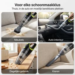 Kruimeldief Snoerloos - Handstofzuiger Draadloos - Kruimelzuiger met 4 Opzetstukken - Kleine Stofzuiger voor Auto en Thuis — thumbnail 3
