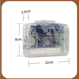 Retro Cassettespeler - 12x9x4cm - Draagbare Walkman met FM Radio & Opnamefunctie - Inclusief Oortjes - USB & Batterij Voeding - Ideaal Cadeau voor Muziekliefhebbers - Blauw — thumbnail 5