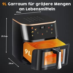 Seth Select Airfryer Oven 9L – Digitale Luchtfriteuse met Display – 6 Programma’s – Kijkvenster & Vaatwasserbestendige Mand — thumbnail 5