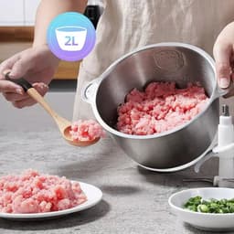 Elektrische Vleesmolen - 500W - Foodprocessor - Hakmolen - 2L RVS Keukenmachine - 2 Snelheden - voor Vlees - Noten en Groenten - Eenvoudig Schoon te Maken - Standaard — thumbnail 5