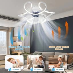 LUMÉ STORE Plafondventilator - LED Plafondlamp - Ventilator - Dimbaar - 6 Snelheden - APP & Afstandsbediening - 50cm - Zwart — thumbnail 2
