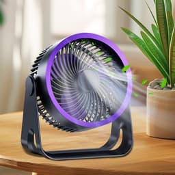 Bureauventilator - Tafelventilator - Zomerse verkoeling - Geruisloze werking - 195 cm - Inkt paars zwart — thumbnail 2