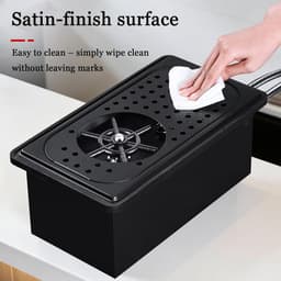 Automatische Glas Rinser - Hoge druk bekerwasser - Snel glazen reinigen - Roestvrij staal constructie - Inclusief borstels - Zilverkleurig — thumbnail 3
