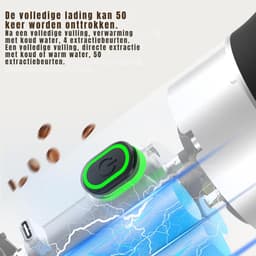 AHD® Draagbare Koffiemachine - Blender To Go - Draagbare Blender - Wit - ‎27cm x 9cm x 9cm — thumbnail 2
