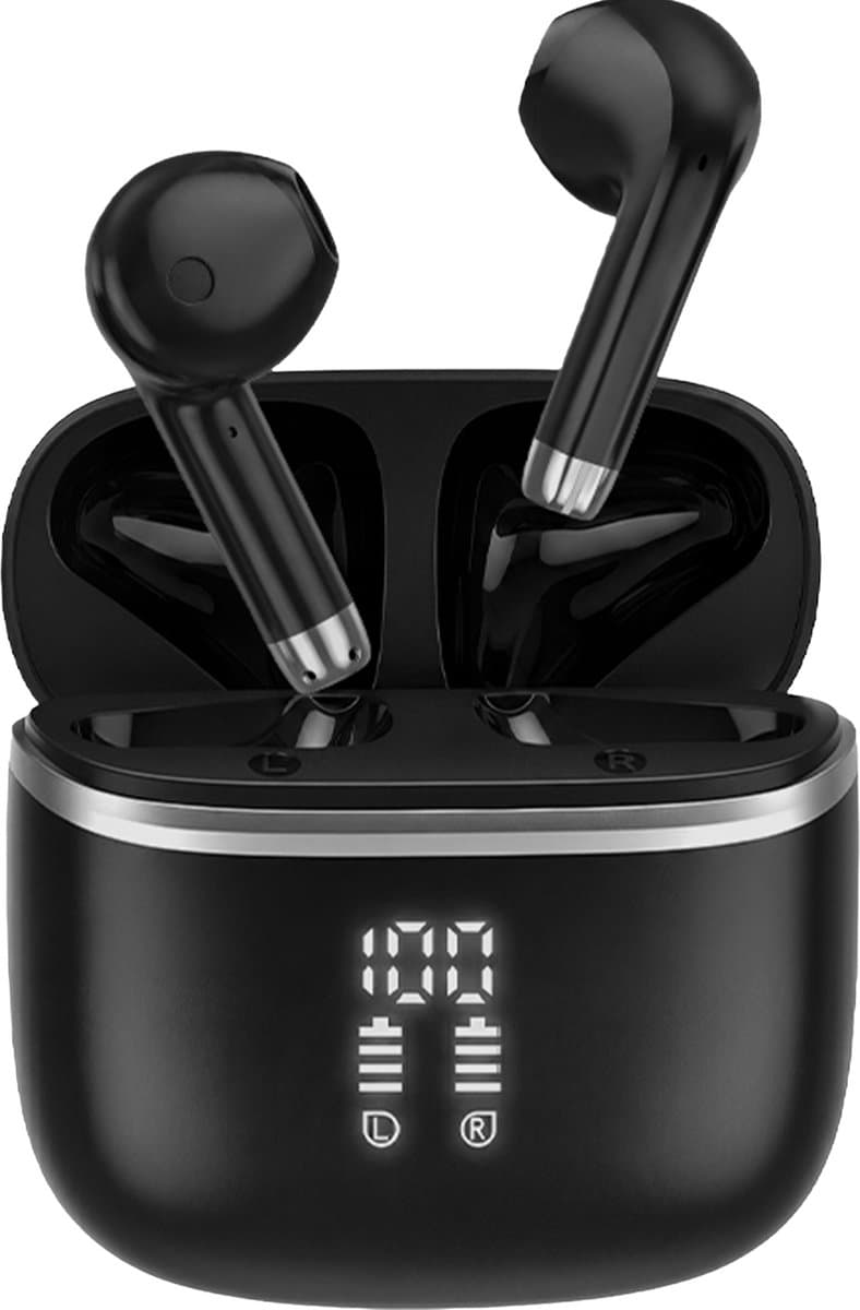 Golden Sound Oortjes draadloos - Draadloze oordopjes - Oortjes - Bluetooth oordopjes - 30 uur batterijduur - Sport oordopjes - Earpods - Led Display - Noise Cancelling - Zwart — afbeelding 1
