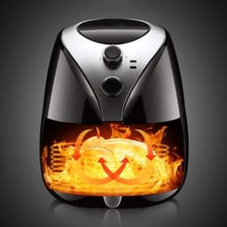 Luchtfriteuse - Elektrische friteuse - Gezond koken - Snelle luchtcirculatie - 5 Liter - Zwart — thumbnail 4